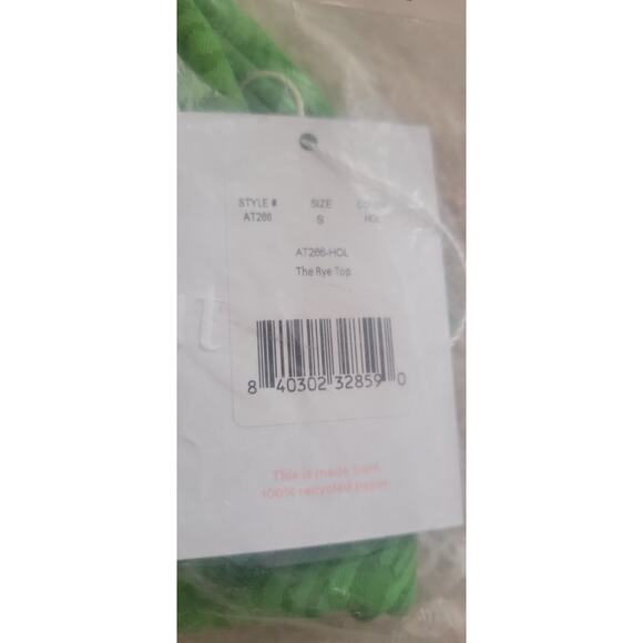 NWT Andie Swim The Rye Bikini Top Green Size Small - Picture 3 of 3